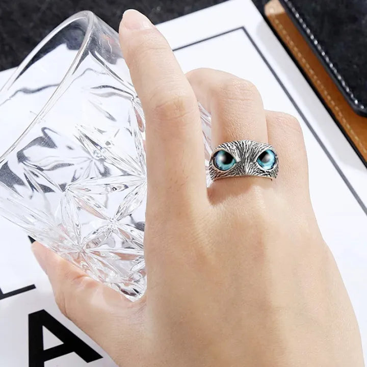 Attractive Silver Plated Owl Ring