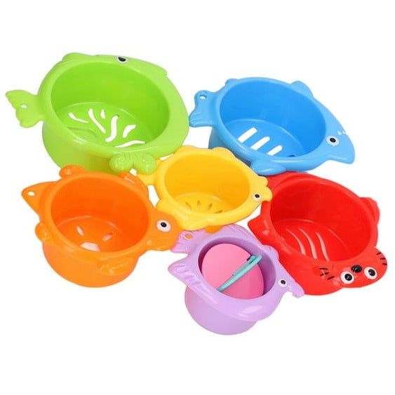 Fish Shape Stacking Cups Baby bath Toy (pack of 6)