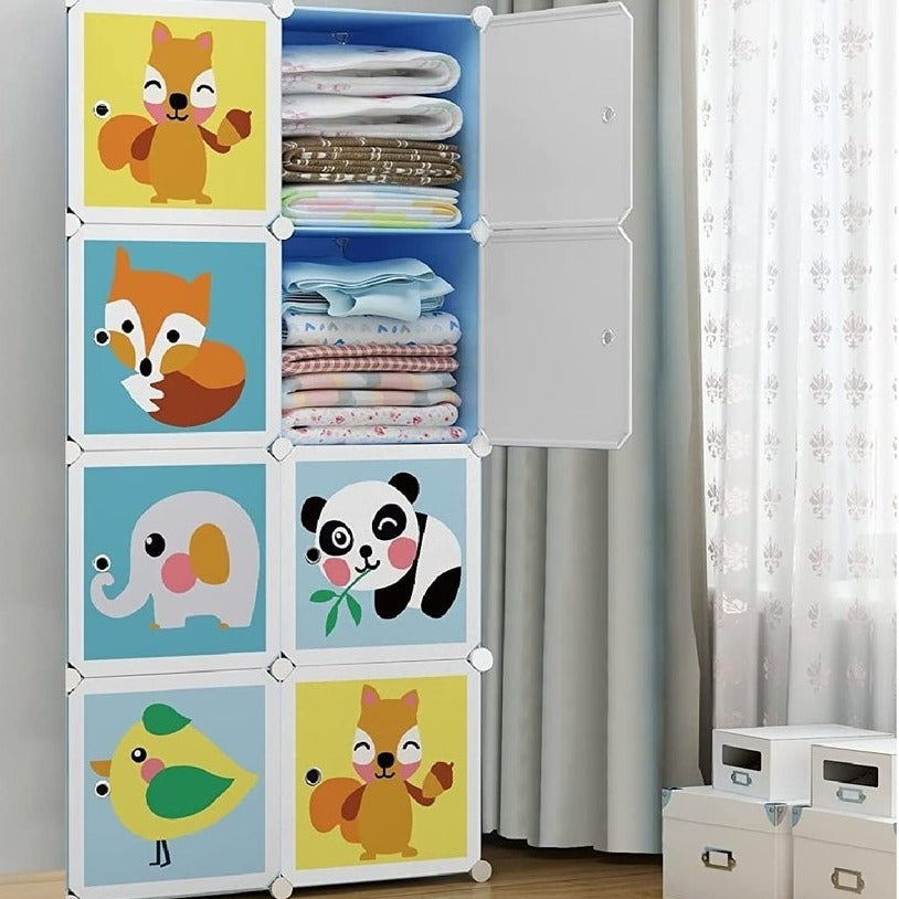 Kid's Plastic Wardrobe Cabinet (8 Door Storage Organizer)