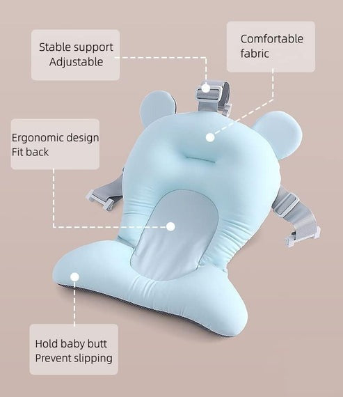 Foldable Bath Tub with Bathmat Cushion & Thermometer