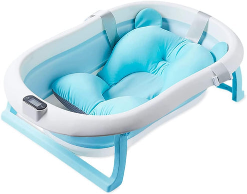 Foldable Bath Tub with Bathmat Cushion & Thermometer