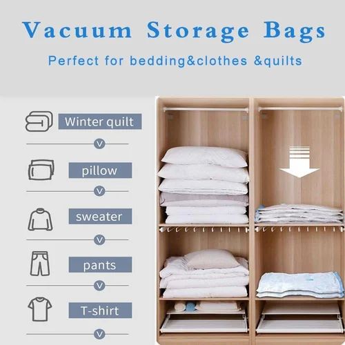 ✨Space Saving Storage Vacuum Bags (Pack of 5 & 1 hand Pump)