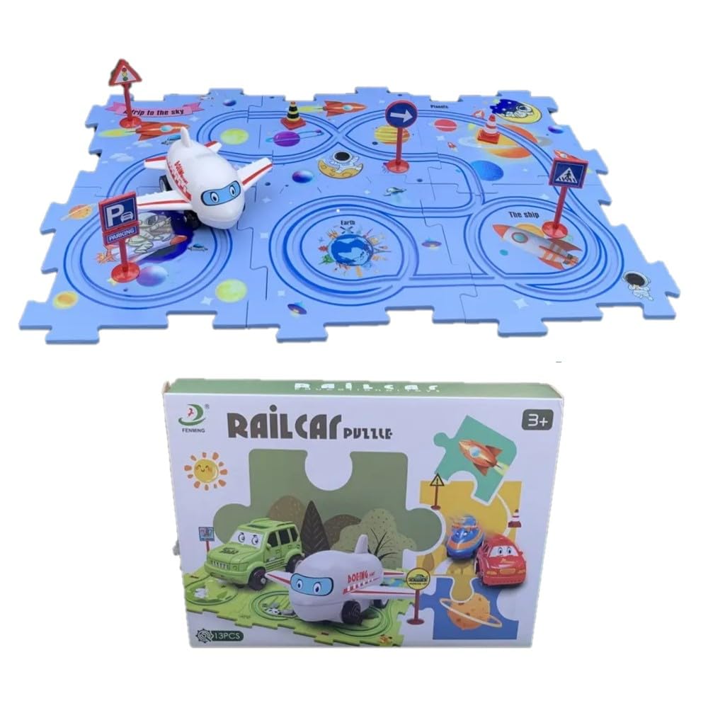 Rail Car Puzzle (Space Theme) 12Pcs Track