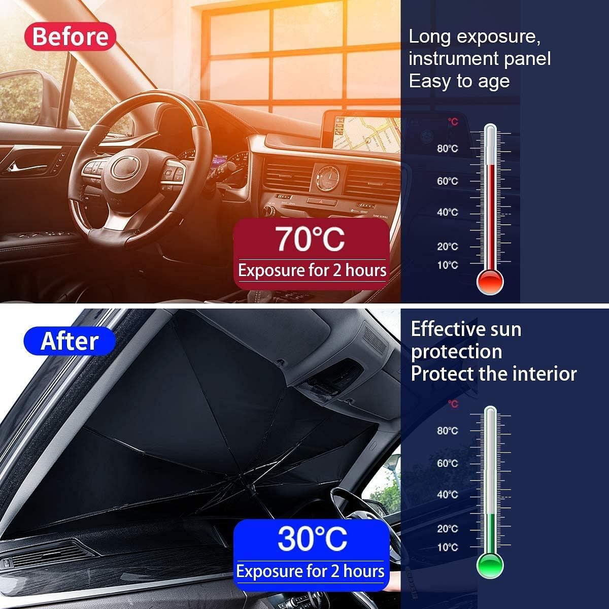 ✨Foldable Reflective Car Umbrella for Sun Heat Protection