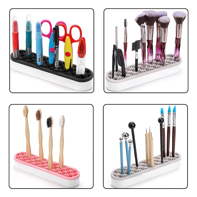 Multifunction Silicone Brush Holder -Cosmetic Storage Box & Desktop Organizers