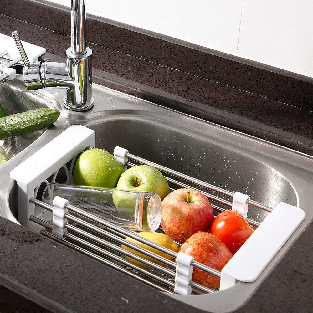 Stainless Steel Expandable Kitchen Sink Dish Drainer