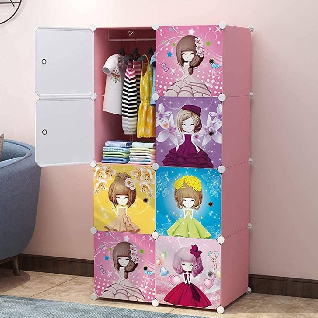 Kid's Plastic Wardrobe Cabinet (8 Door Storage Organizer)