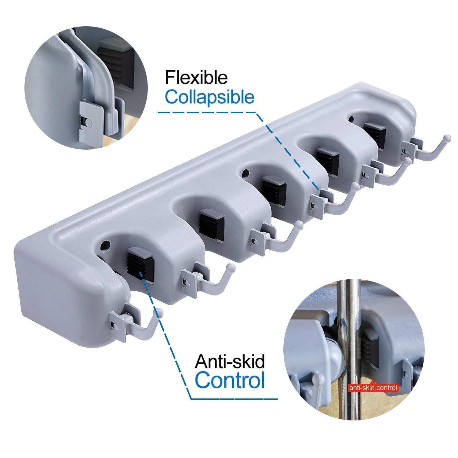 Mop Holder - 5 Layer Wall Mounted Mop & Broom Holder