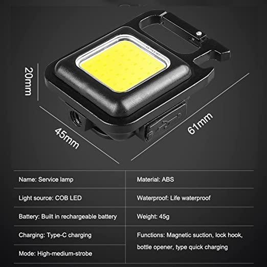 JXmalls - Mini LED COB Flashlight Keychain Light Portable Pocket