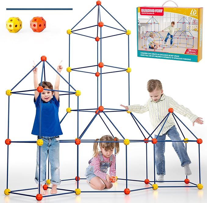 👭Kids Fort Building Kit - Ultimate Indoor/Outdoor Theme Game🤹‍♂️