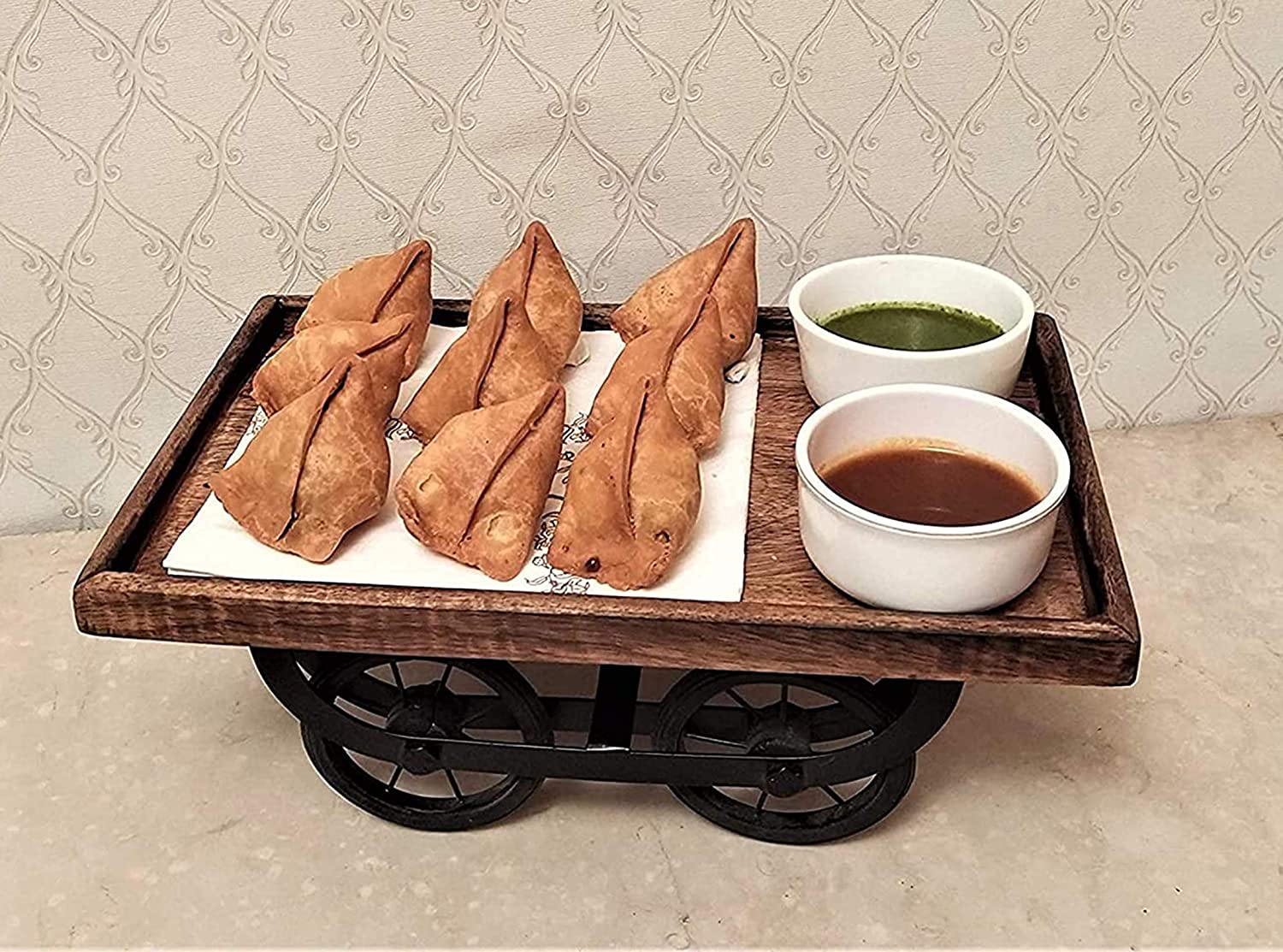 Wooden Snack Serving Platter for Dining Table