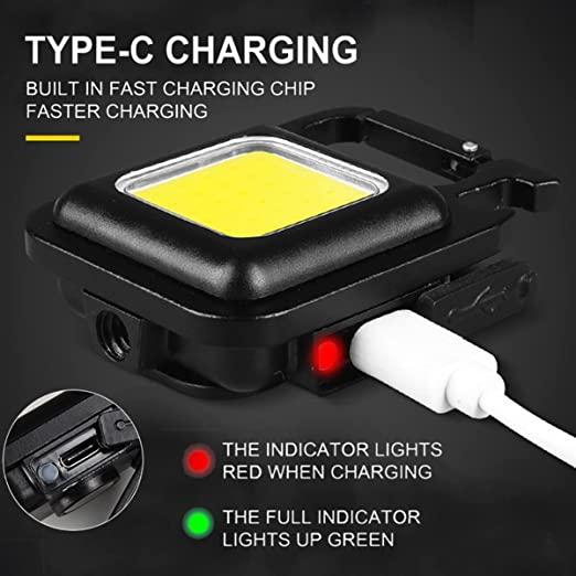 JXmalls - Mini LED COB Flashlight Keychain Light Portable Pocket