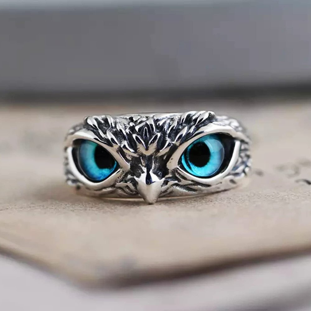 Attractive Silver Plated Owl Ring