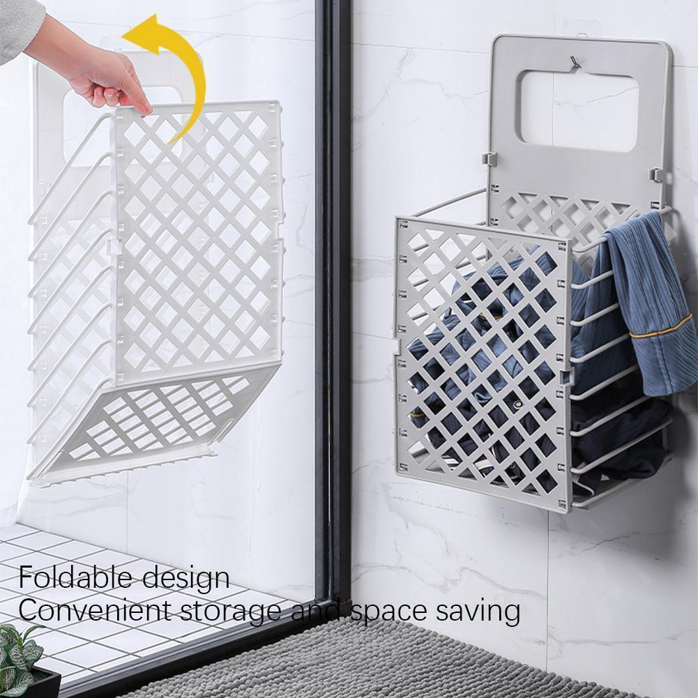 SpaceSaver Wall Basket- Foldable Dirty Clothes Basket